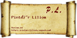 Pintér Liliom névjegykártya