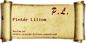 Pintér Liliom névjegykártya